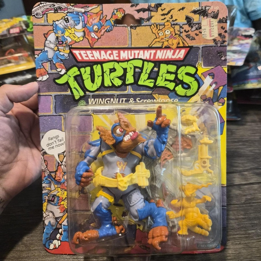 1990 TMNT Wingnut & Screwloose MOC Sealed Vintage Playmates Action Figure